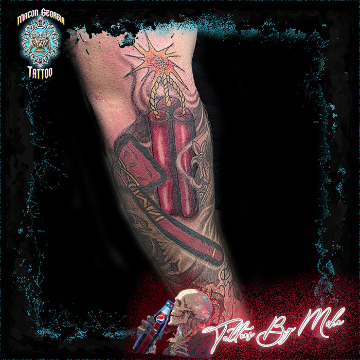 macon georgia tattoo - explosion tnt